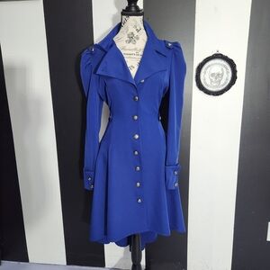 Cider Royal Blue Trench Coat